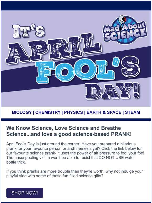It's April Fool's Day at Mad About Science
