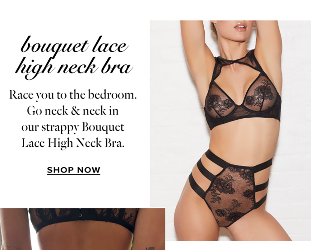 Fleur du Mal - getting intimate with the Bouquet Lace High Neck Bra +  Bouquet Lace Strappy High Waist Panty❤️‍🔥