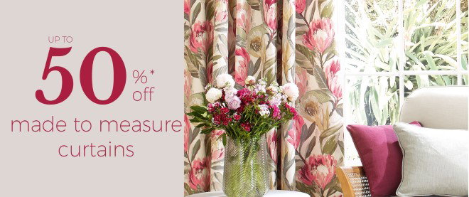 Protea Blossom: up to 50% off made to measure curtains*