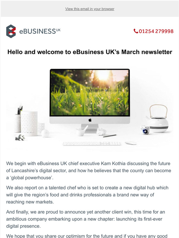 March newsletter: Two new contract wins for eBusiness UK as founder champions countys digital future