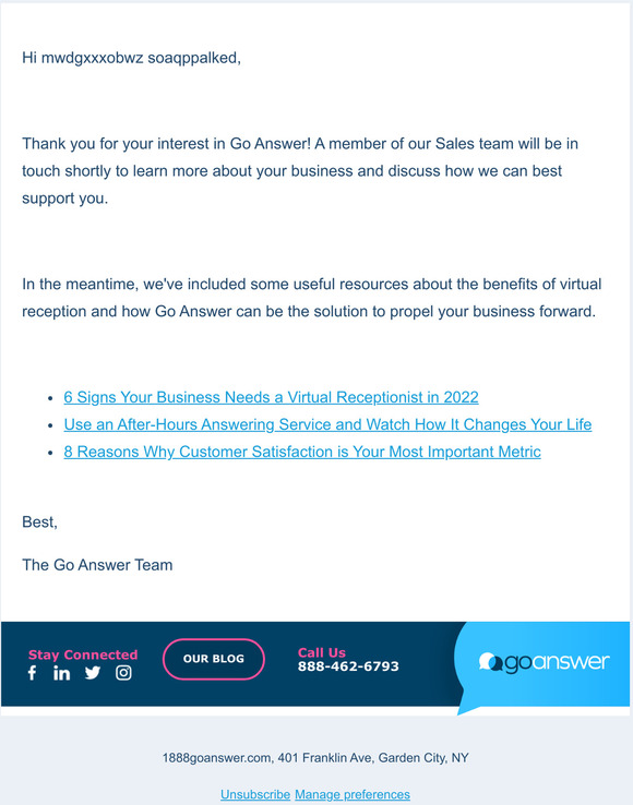 Thank you for contacting us!