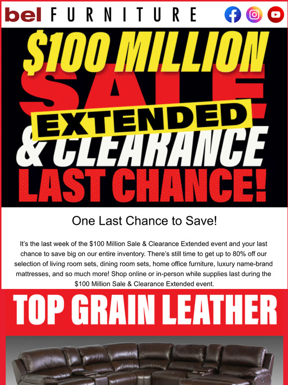 Last Chance & Clearance Furniture