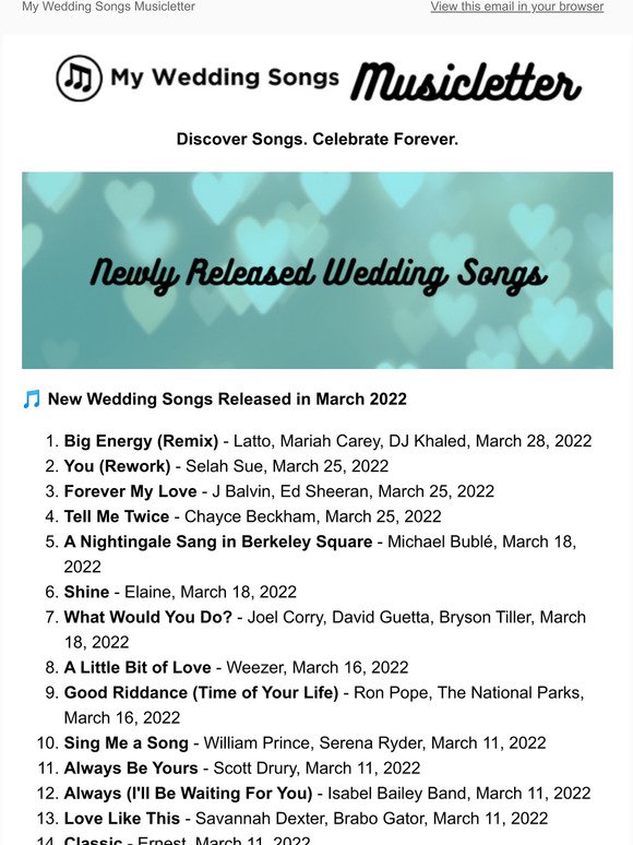 Wedding MUSICLetter  March 2022