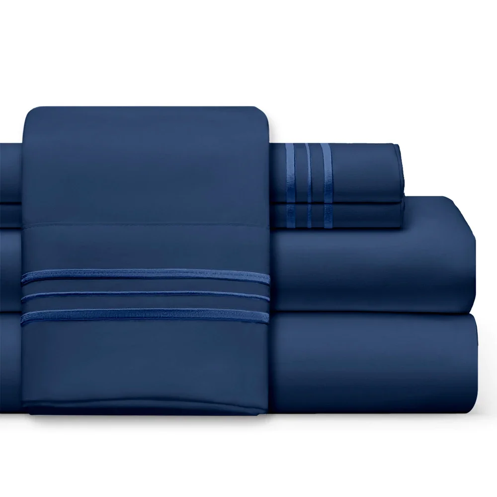 Navy Blue Sheet Set, 1800 Thread Count, Ultra Comfort