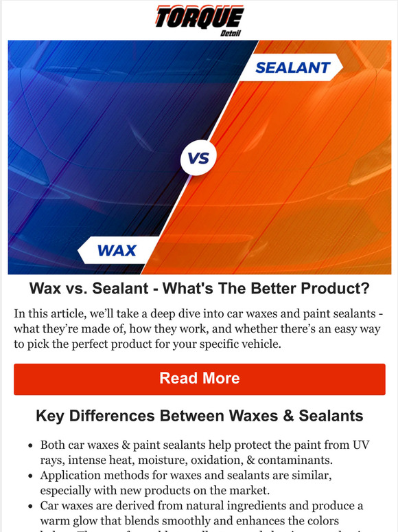 Torque Detail Car Wax vs. Paint Sealant What's the Difference? Milled