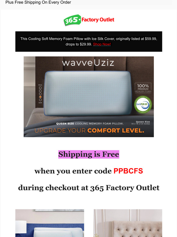 Cooling Soft Memory Foam Pillow $29.99 Shipped