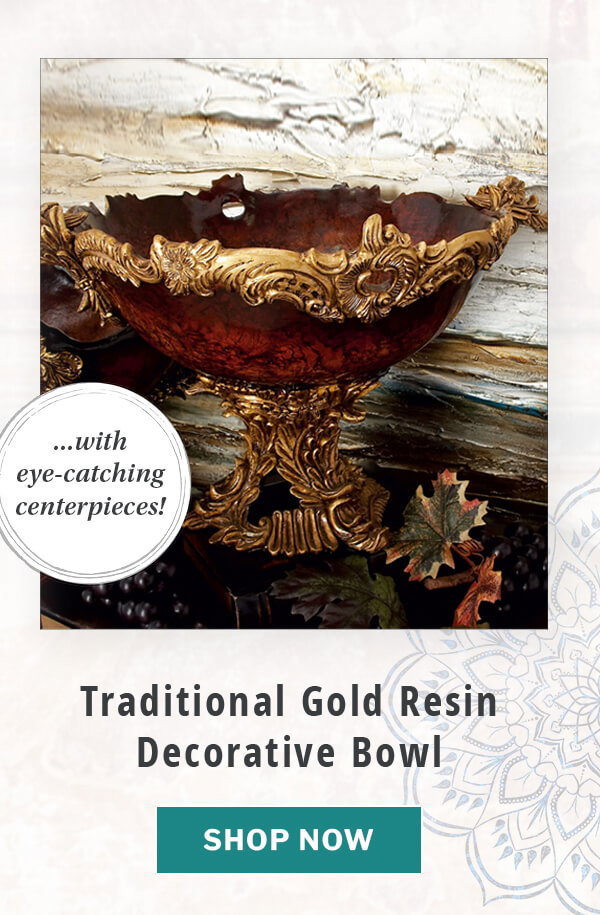 Traditional Gold Resin Decorative Bowl
