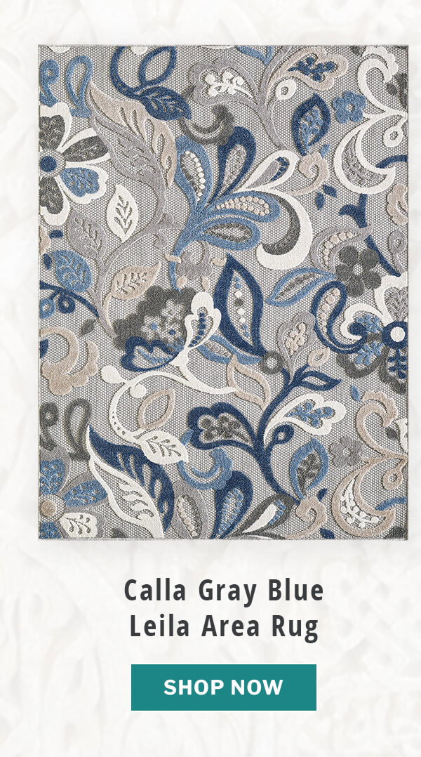 Calla Gray Blue Leila Area Rug