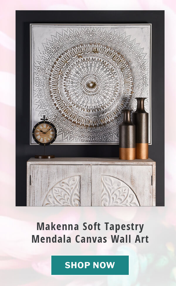 Makenna Soft Tapestry II Hand Painted Framed Mendala Canvas Wall Art