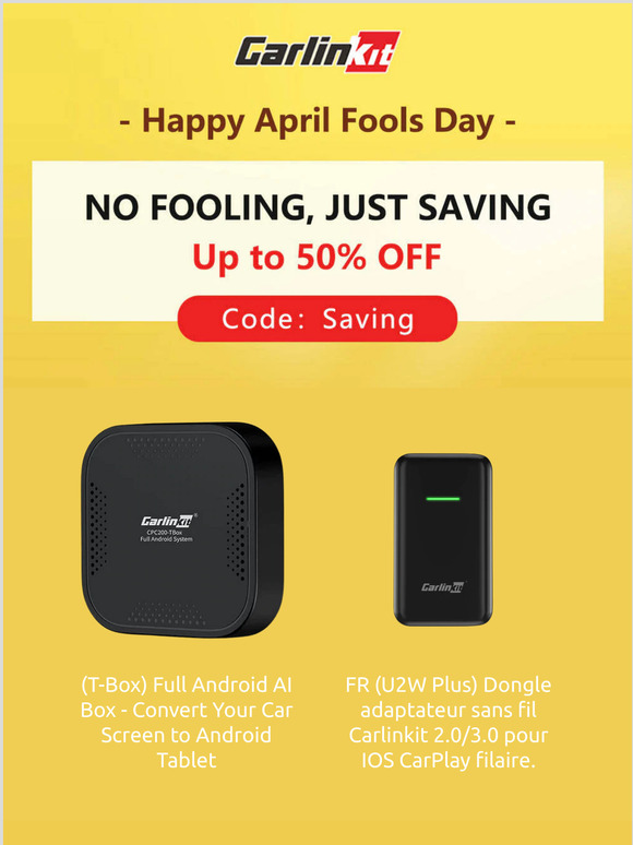 Hey, April fools. 50% off everything.