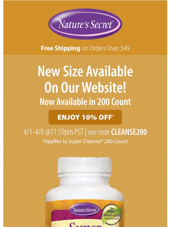 If 100 is good, 200 is GREAT! 10% OFF Super Cleanse (200 Count)