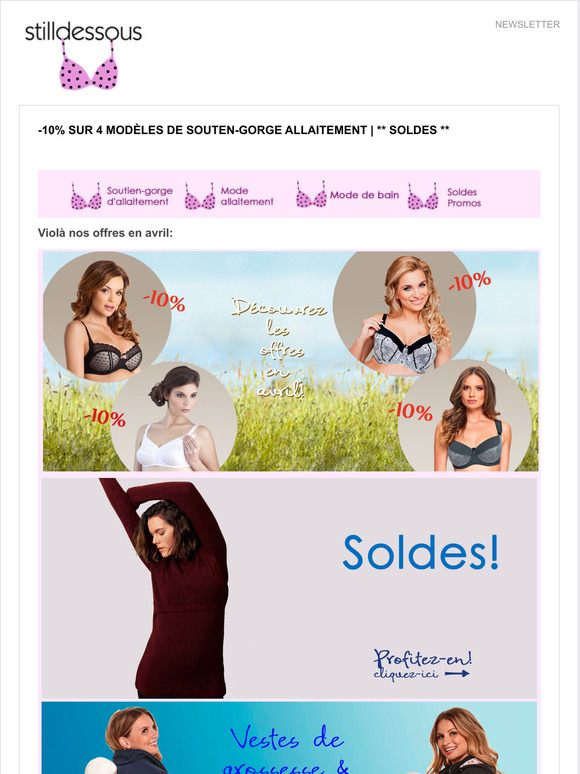 -10% sur 4 modles de souten-gorge allaitement | ** SOLDES **