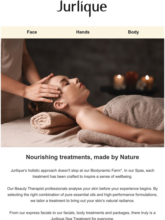 Experience holistic beauty with a Jurlique Spa Treatment