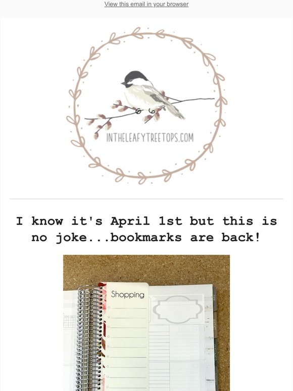 It's no joke - bookmarks are back!
