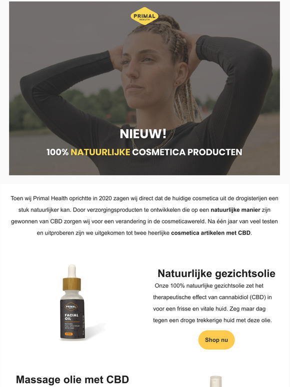 Nieuw: gezichtsolie en massageolie met CBD
