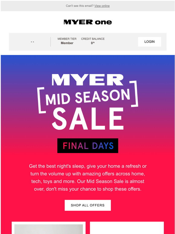 Myer Mid Season Sale 2024