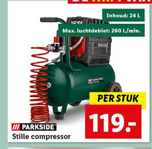 Parkside Compressor €20.- Korting Aanbieding bij Lidl Shop 