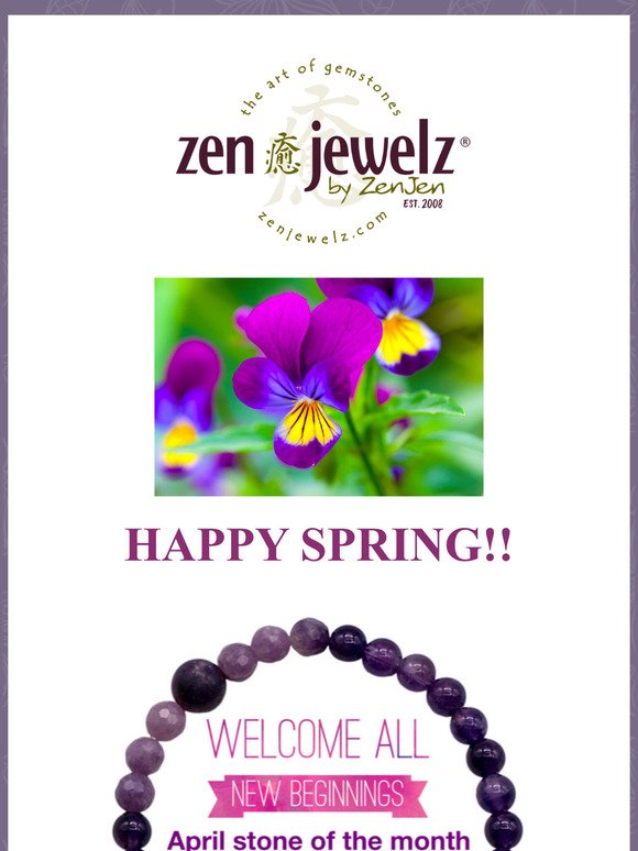 APRIL STONE OF THE MONTH - Happy Spring!! Welcome all new beginnings SHOP OUR AMETHYST & LEPIDOLITE BRACELET TODAY