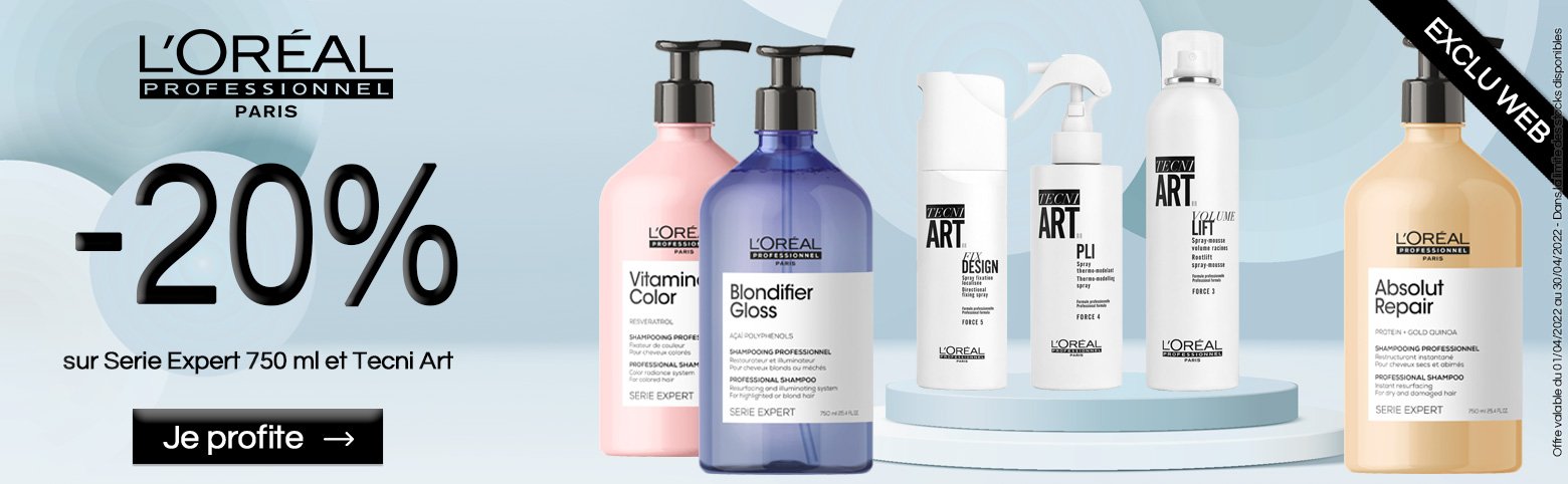 -20% sur les shampooings Serie Expert 750ml et Tecni Art de L'Oréal