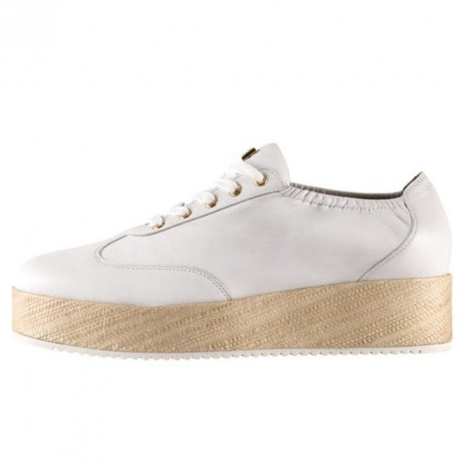 3-102600 Jodie Leather Platform Sneaker in White