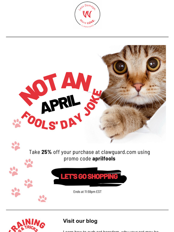 Take 25% off - no April Fools' Day jokes here!