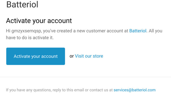 Customer account activation