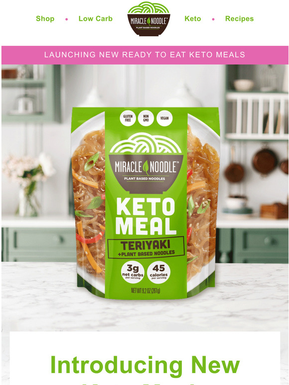 Miracle Noodle ALL NEW Keto Ready to Eat Meals Milled