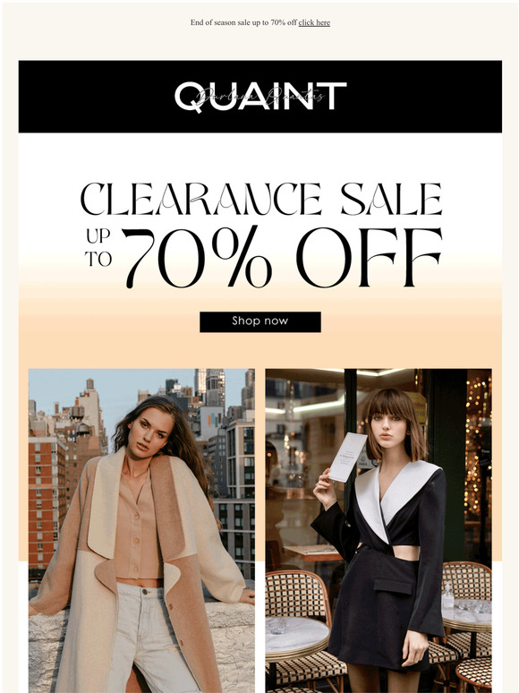 Clearance Sale Up to 70% Off 30% OFF SITEWIDE CODESALE30