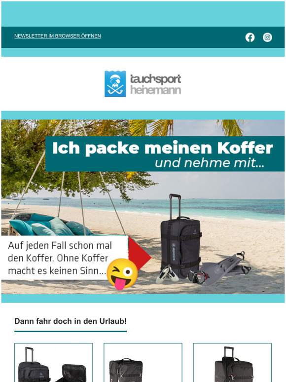 Tauchkoffer packen und ab in den Urlaub mit tollen Reiseprodukten von Tauchsport Heinemann