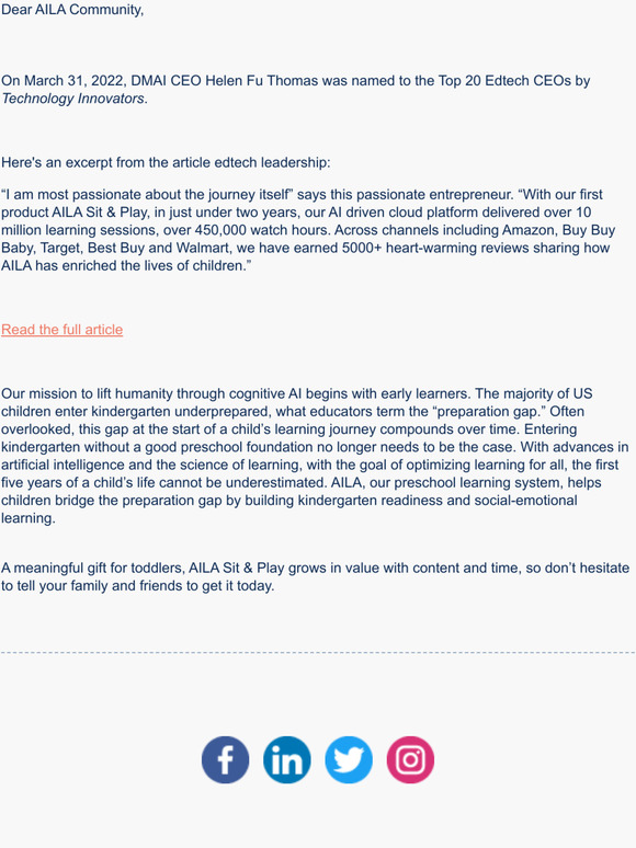 AILA Top 20 Edtech CEOs!