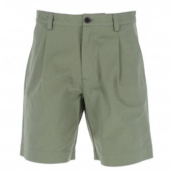Green Single Pleat Shorts