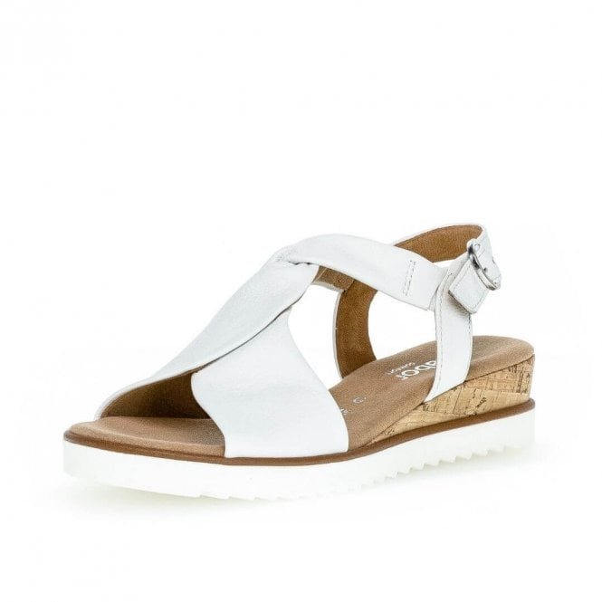 Gabor Rich Comfortable Wide Fit Fashion Sandals in White 
