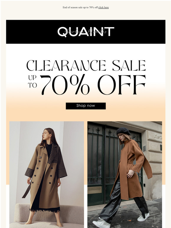 Clearance Sale Up to 70% Off 30% OFF SITEWIDE CODESALE30