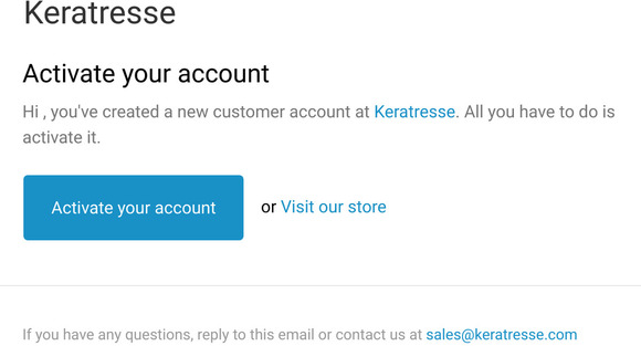 Customer account activation