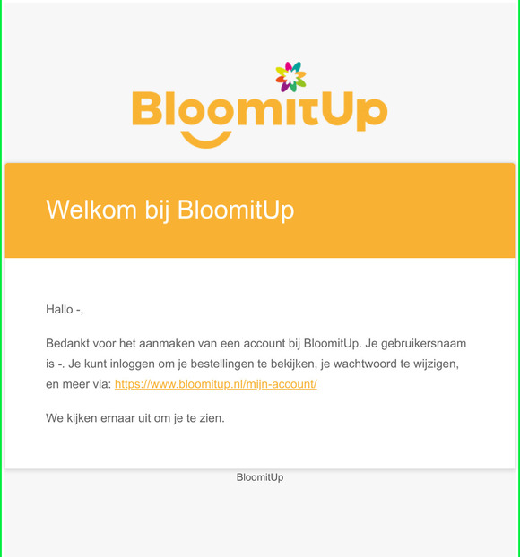 Je account bij BloomitUp is aangemaakt!