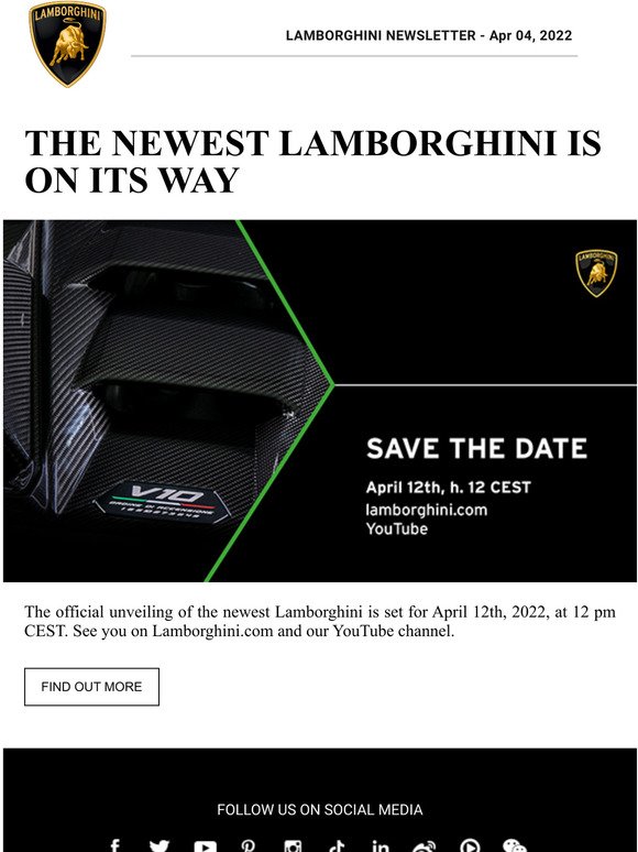 The newest Lamborghini is on its way