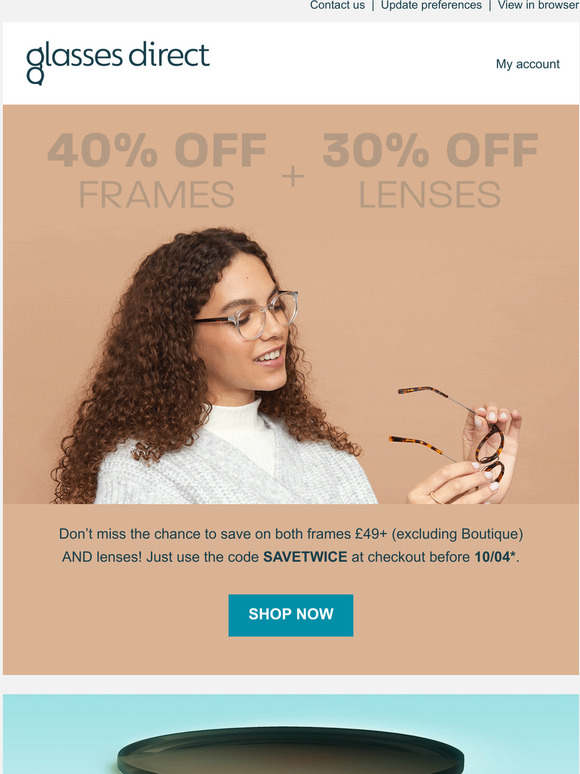 glasses direct 40 off