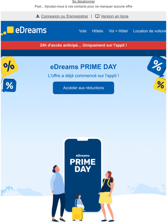 eDreams France Soyez le premier bnficier des rductions PRIME DAY ! Milled