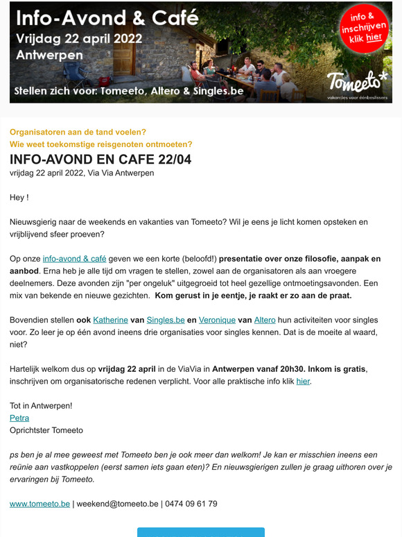 Info-avond & Caf vrijdag 22 april 2022