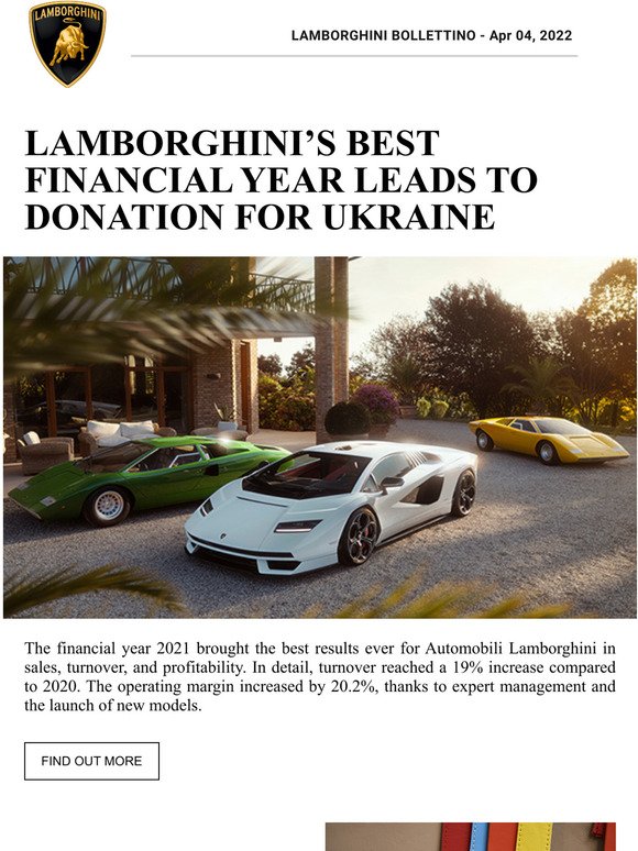 Lamborghinis Best Financial Year Leads to Donation for Ukraine