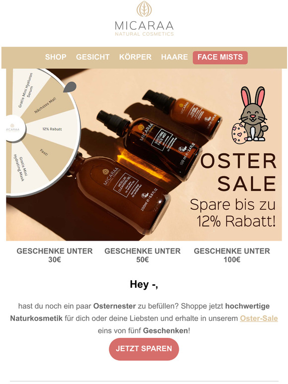 Der Osterhase bringt bis zu 12% Rabatt fr dich