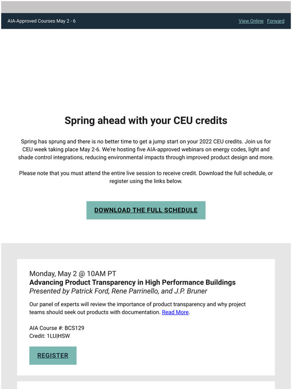 Get CEU credits this Spring