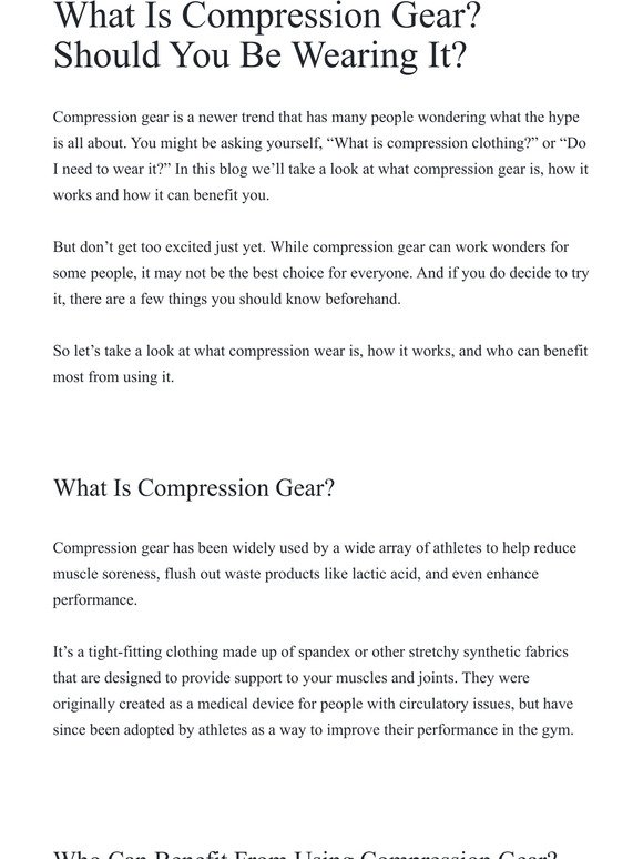 What Is Compression Gear?