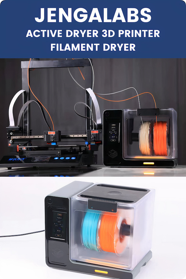 JengaLabs Active Dryer 3D printer filament dryer stops spool