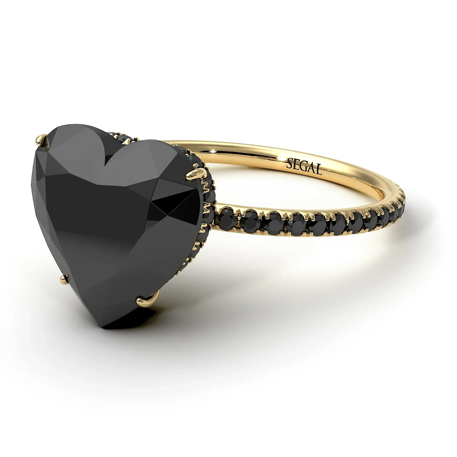 Image of Heart Shape Black Diamond Ring - Noelle No. 37