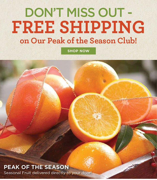Free Shipping on Peak of the Season