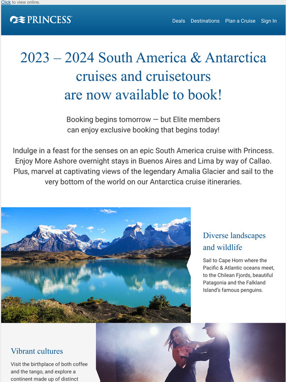 Princess Cruises Now available South America & Antarctica 20232024