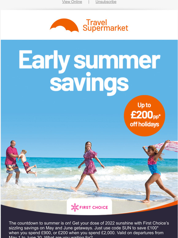 TravelSupermarket: Up to 200 off* First Choice holidays | Milled