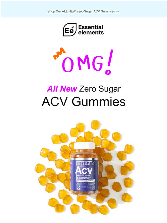 Essential Elements Nutrition NEW zerosugar ACV Gummies are here up