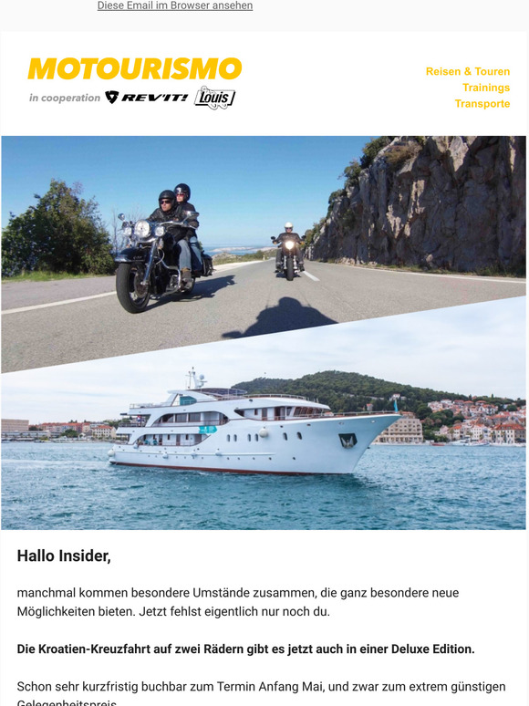 900  Last-Minute-Luxus-Rabatt: Kroatien-Kreuzfahrt auf zwei Rdern  Deluxe Edition